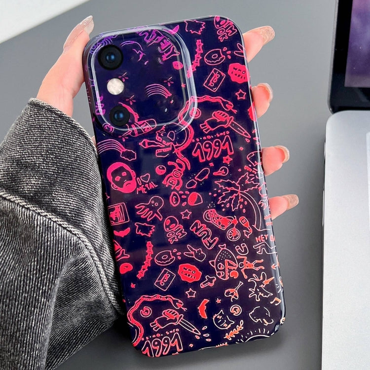 Custodia per telefono PC con foro preciso con motivo dipinto, For iPhone XS Max