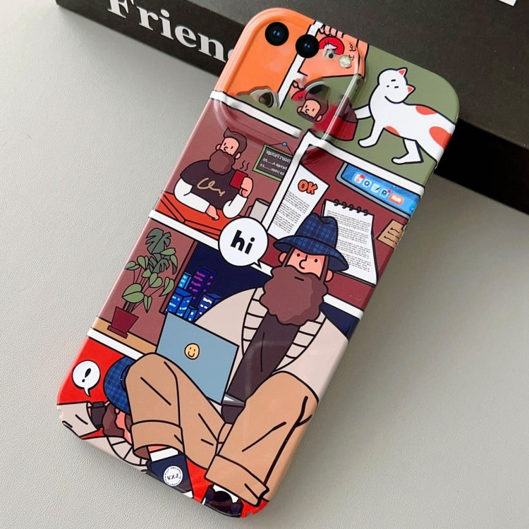 Custodia per telefono PC con foro preciso con motivo dipinto, For iPhone 8 Plus / 7 Plus