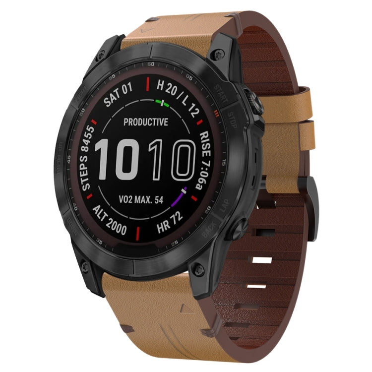 Cinturino in pelle con fibbia in acciaio, For Garmin Instinct 2X Solar, For Garmin Enduro 2, For Garmin Epix Pro 51mm, For Garmin Fenix 7 Pro 51mm