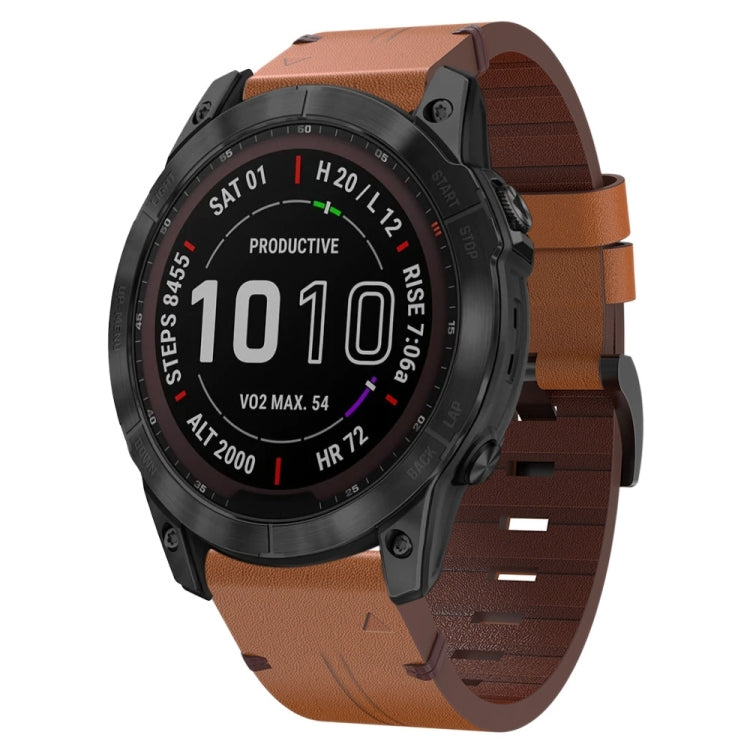 Cinturino in pelle con fibbia in acciaio, For Garmin Instinct 2X Solar, For Garmin Enduro 2, For Garmin Epix Pro 51mm, For Garmin Fenix 7 Pro 51mm