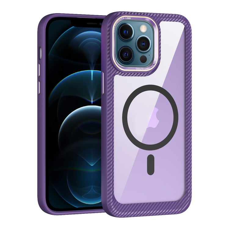 Custodia per telefono con pannello posteriore trasparente in fibra di carbonio MagSafe, For iPhone 12 / 12 Pro, For iPhone 12 Pro Max, For iPhone 11 Pro Max