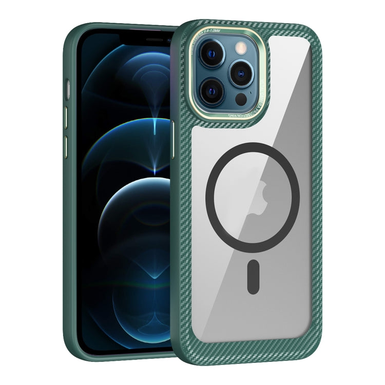 Custodia per telefono con pannello posteriore trasparente in fibra di carbonio MagSafe, For iPhone 12 / 12 Pro, For iPhone 12 Pro Max, For iPhone 11 Pro Max