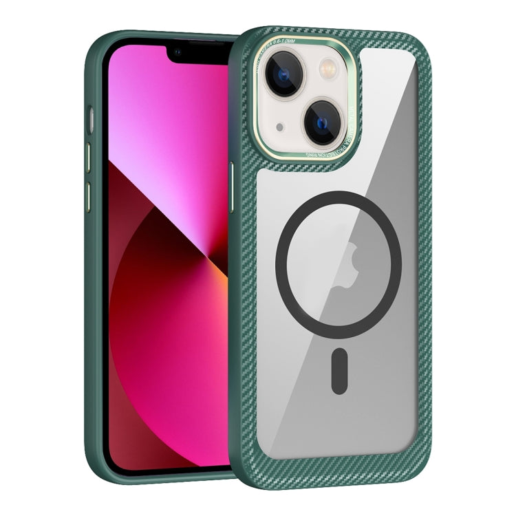 Custodia per telefono con pannello posteriore trasparente in fibra di carbonio MagSafe, For iPhone 14, For iPhone 14 Pro, For iPhone 14 Pro Max, For iPhone 13 Pro Max, For iPhone 13 Pro, For iPhone 13