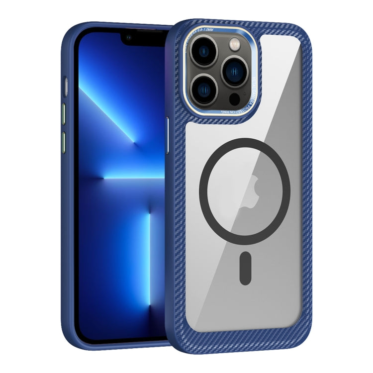 Custodia per telefono con pannello posteriore trasparente in fibra di carbonio MagSafe, For iPhone 14, For iPhone 14 Pro, For iPhone 14 Pro Max, For iPhone 13 Pro Max, For iPhone 13 Pro, For iPhone 13