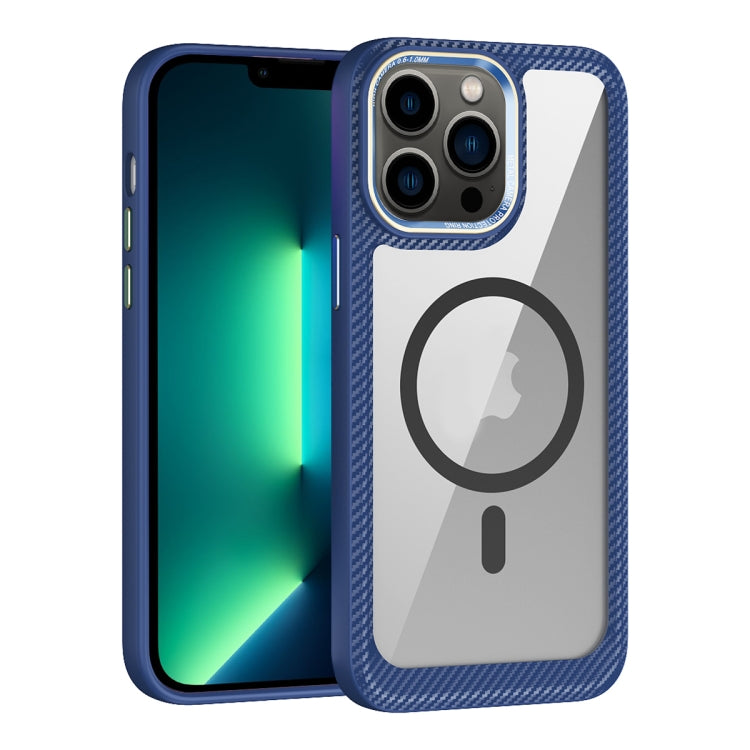 Custodia per telefono con pannello posteriore trasparente in fibra di carbonio MagSafe, For iPhone 14, For iPhone 14 Pro, For iPhone 14 Pro Max, For iPhone 13 Pro Max, For iPhone 13 Pro, For iPhone 13