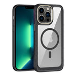 Custodia per telefono con pannello posteriore trasparente in fibra di carbonio MagSafe, For iPhone 14, For iPhone 14 Pro, For iPhone 14 Pro Max, For iPhone 13 Pro Max, For iPhone 13 Pro, For iPhone 13