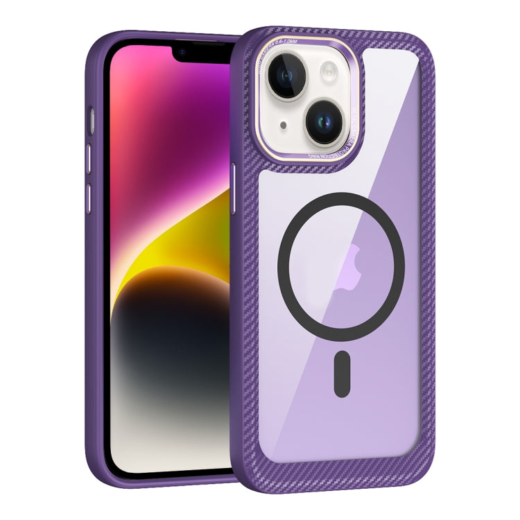 Custodia per telefono con pannello posteriore trasparente in fibra di carbonio MagSafe, For iPhone 14, For iPhone 14 Pro, For iPhone 14 Pro Max, For iPhone 13 Pro Max, For iPhone 13 Pro, For iPhone 13