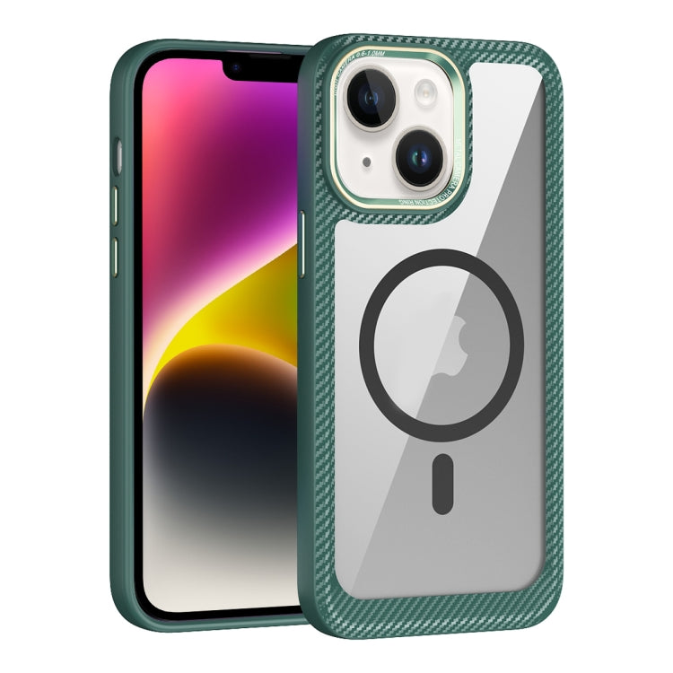 Custodia per telefono con pannello posteriore trasparente in fibra di carbonio MagSafe, For iPhone 14, For iPhone 14 Pro, For iPhone 14 Pro Max, For iPhone 13 Pro Max, For iPhone 13 Pro, For iPhone 13