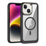 Custodia per telefono con pannello posteriore trasparente in fibra di carbonio MagSafe, For iPhone 14, For iPhone 14 Pro, For iPhone 14 Pro Max, For iPhone 13 Pro Max, For iPhone 13 Pro, For iPhone 13