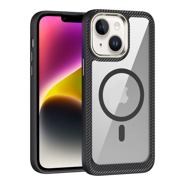 Custodia per telefono con pannello posteriore trasparente in fibra di carbonio MagSafe, For iPhone 14, For iPhone 14 Pro, For iPhone 14 Pro Max, For iPhone 13 Pro Max, For iPhone 13 Pro, For iPhone 13