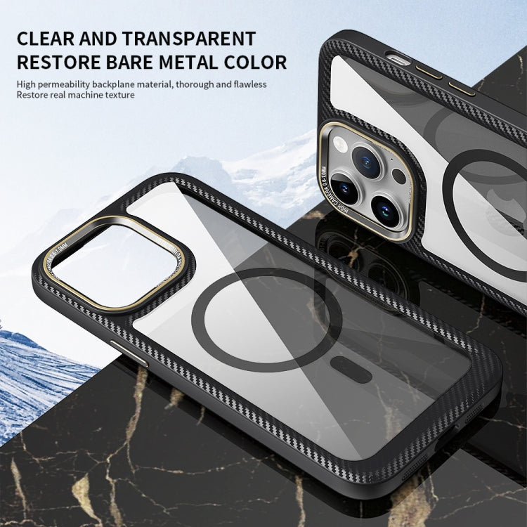 Custodia per telefono con pannello posteriore trasparente in fibra di carbonio MagSafe, For iPhone 14, For iPhone 14 Pro, For iPhone 14 Pro Max, For iPhone 13 Pro Max, For iPhone 13 Pro, For iPhone 13