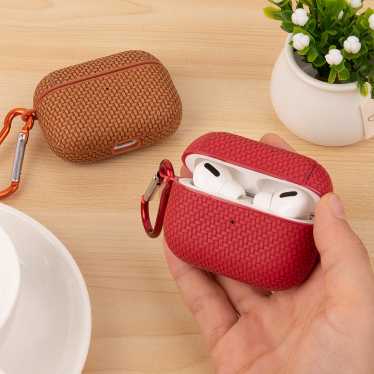 Custodia protettiva per auricolari TWS per PC con texture della pelle tessuta, For AirPods Pro 2, For AirPods 3, For AirPods Pro, For AirPods 1 / 2
