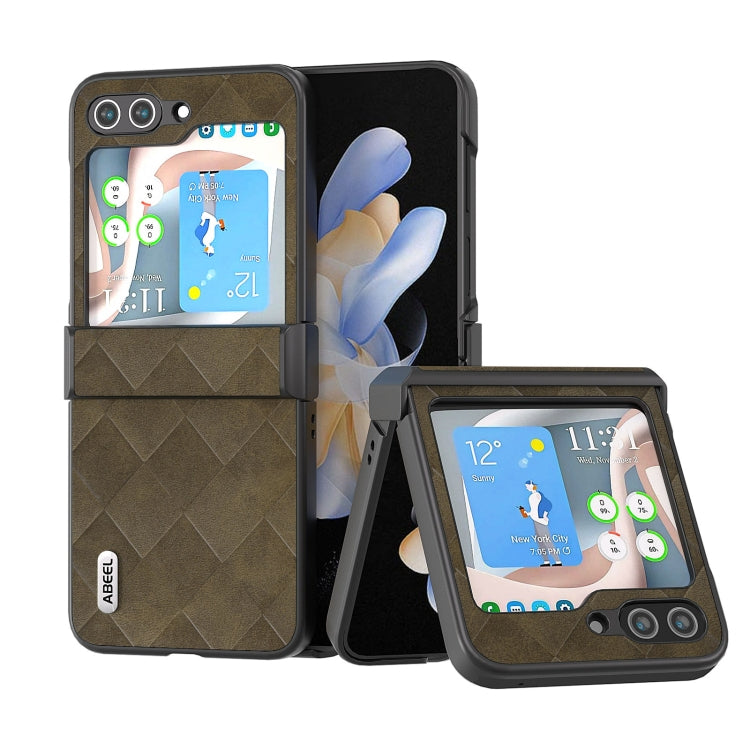 ABEEL Custodia per telefono in tessuto scozzese PU, For Samsung Galaxy Z Flip5