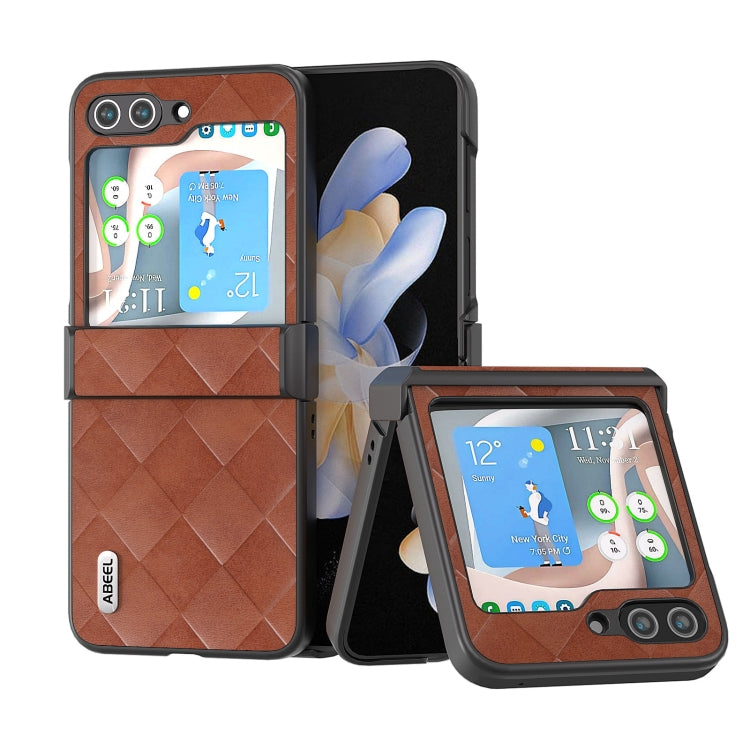 ABEEL Custodia per telefono in tessuto scozzese PU, For Samsung Galaxy Z Flip5
