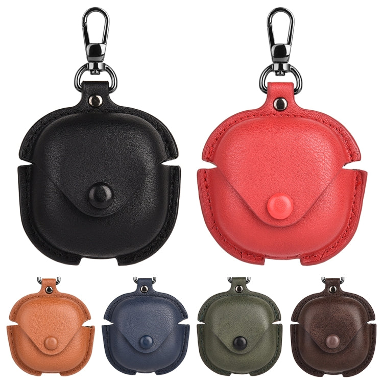Custodia protettiva per auricolari TWS in pelle con gancio, For Samsung Galaxy Buds Live / Pro