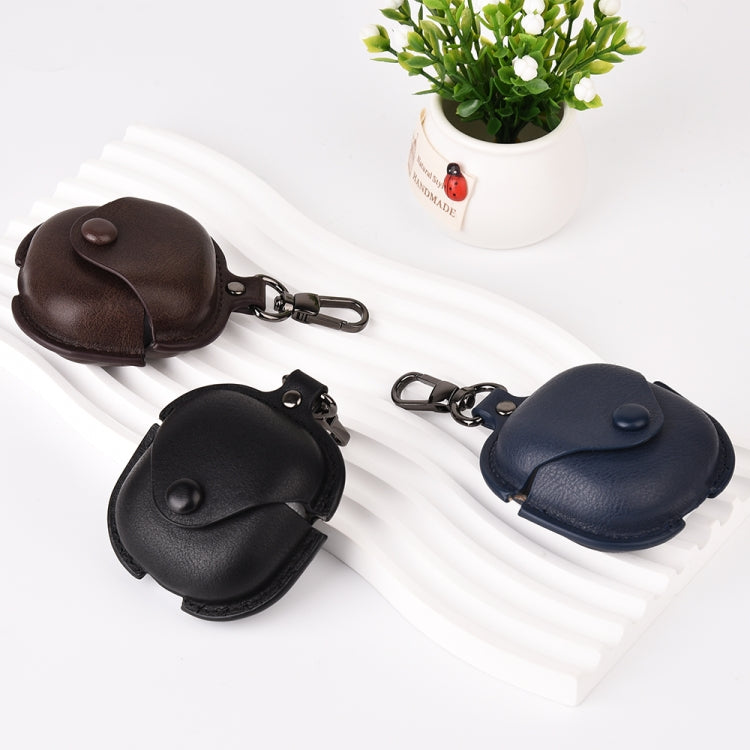 Custodia protettiva per auricolari TWS in pelle con gancio, For Samsung Galaxy Buds Live / Pro