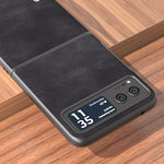 ABEEL Custodia per cellulare in PU con trama in pelle bovina, For Motorola Razr 40, For Motorola Razr 40 Ultra
