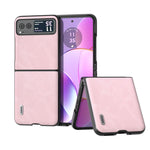ABEEL Custodia per cellulare in PU con trama in pelle bovina, For Motorola Razr 40, For Motorola Razr 40 Ultra