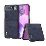 ABEEL Custodia per cellulare in PU con trama in pelle bovina, For Motorola Razr 40, For Motorola Razr 40 Ultra