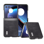 ABEEL Custodia per cellulare in PU con trama in pelle bovina, For Motorola Razr 40, For Motorola Razr 40 Ultra