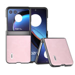 ABEEL Custodia per cellulare in PU con trama in pelle bovina, For Motorola Razr 40, For Motorola Razr 40 Ultra