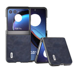 ABEEL Custodia per cellulare in PU con trama in pelle bovina, For Motorola Razr 40, For Motorola Razr 40 Ultra