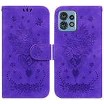 Custodia per telefono in pelle goffrata farfalla rosa, For Motorola Moto G14, For Motorola Edge 40, For Motorola Edge 40 Pro