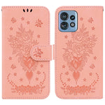 Custodia per telefono in pelle goffrata farfalla rosa, For Motorola Moto G14, For Motorola Edge 40, For Motorola Edge 40 Pro