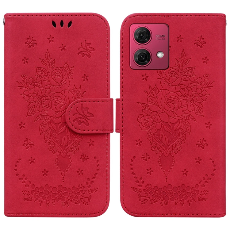 Custodia per telefono in pelle goffrata farfalla rosa, For Motorola Moto G Power 5G 2024, For Motorola Moto G84, For Motorola Moto G54, For Motorola Edge 40 Neo