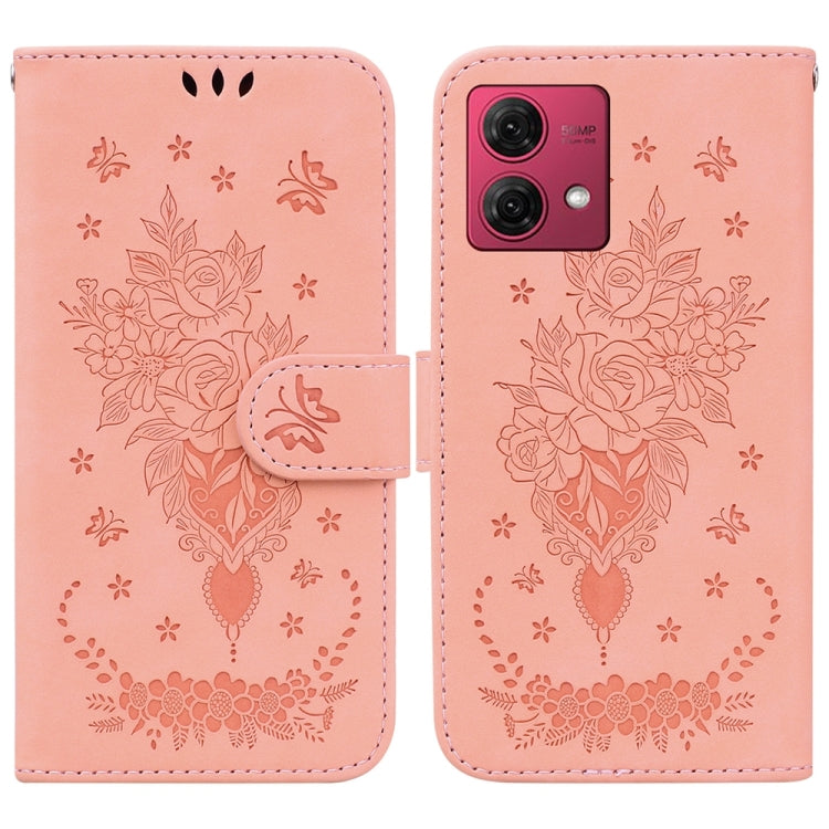 Custodia per telefono in pelle goffrata farfalla rosa, For Motorola Moto G Power 5G 2024, For Motorola Moto G84, For Motorola Moto G54, For Motorola Edge 40 Neo