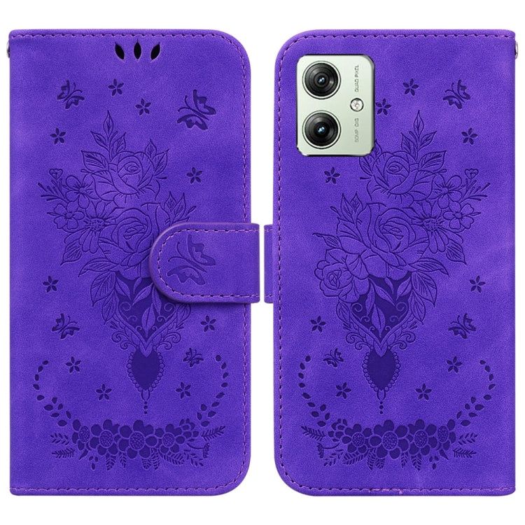 Custodia per telefono in pelle goffrata farfalla rosa, For Motorola Moto G Power 5G 2024, For Motorola Moto G84, For Motorola Moto G54, For Motorola Edge 40 Neo