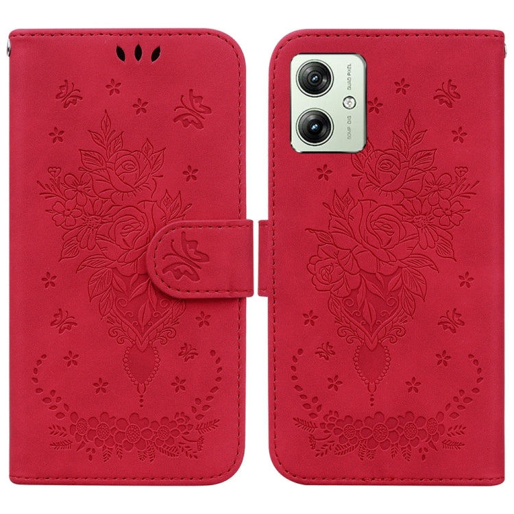 Custodia per telefono in pelle goffrata farfalla rosa, For Motorola Moto G Power 5G 2024, For Motorola Moto G84, For Motorola Moto G54, For Motorola Edge 40 Neo