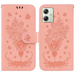 Custodia per telefono in pelle goffrata farfalla rosa, For Motorola Moto G Power 5G 2024, For Motorola Moto G84, For Motorola Moto G54, For Motorola Edge 40 Neo
