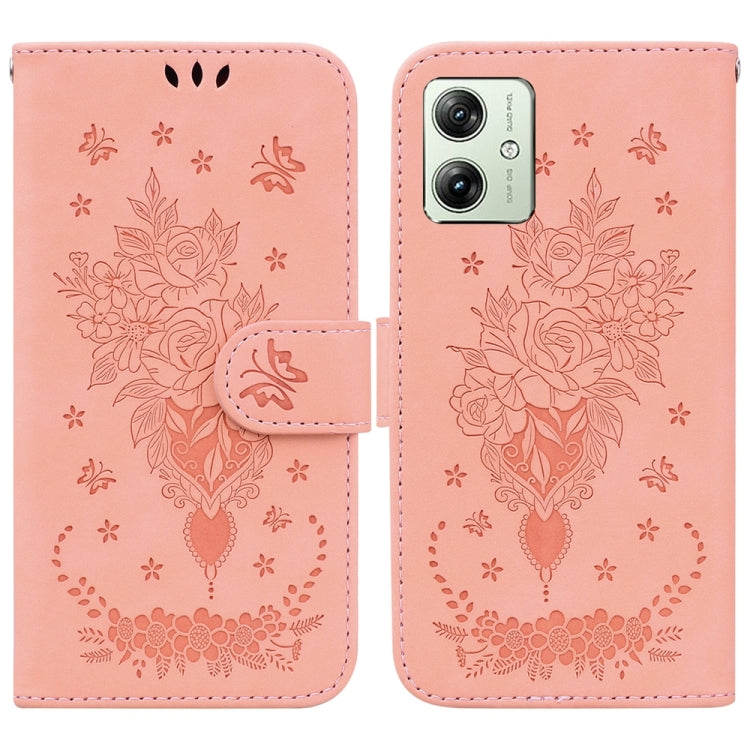 Custodia per telefono in pelle goffrata farfalla rosa, For Motorola Moto G Power 5G 2024, For Motorola Moto G84, For Motorola Moto G54, For Motorola Edge 40 Neo
