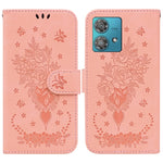 Custodia per telefono in pelle goffrata farfalla rosa, For Motorola Moto G Power 5G 2024, For Motorola Moto G84, For Motorola Moto G54, For Motorola Edge 40 Neo
