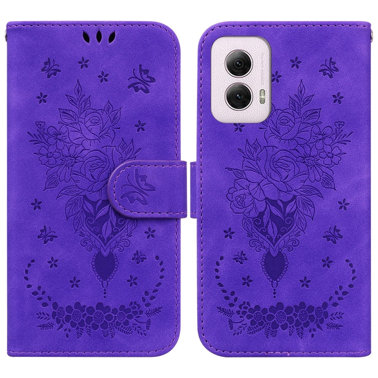 Custodia per telefono in pelle goffrata farfalla rosa, For Motorola Moto G Power 5G 2024, For Motorola Moto G84, For Motorola Moto G54, For Motorola Edge 40 Neo
