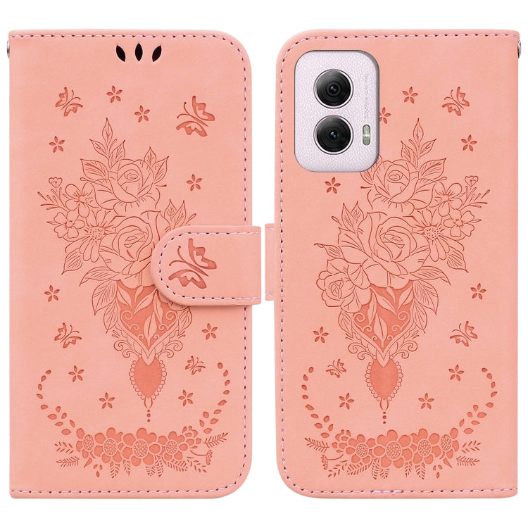 Custodia per telefono in pelle goffrata farfalla rosa, For Motorola Moto G Power 5G 2024, For Motorola Moto G84, For Motorola Moto G54, For Motorola Edge 40 Neo