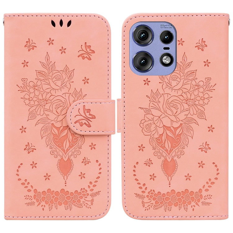 Custodia per telefono in pelle goffrata farfalla rosa, For Motorola Edge 50 Ultra, For Motorola Edge 50 Pro, For Motorola Edge 50 Fusion, For Motorola Moto G Play 4G 2024