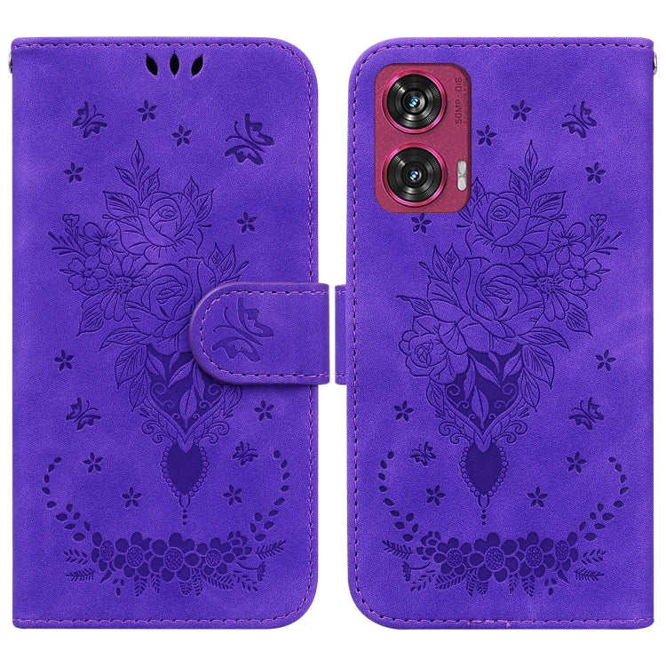 Custodia per telefono in pelle goffrata farfalla rosa, For Motorola Edge 50 Ultra, For Motorola Edge 50 Pro, For Motorola Edge 50 Fusion, For Motorola Moto G Play 4G 2024