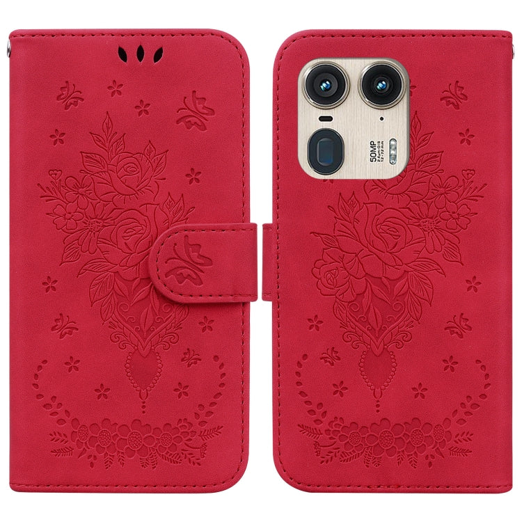 Custodia per telefono in pelle goffrata farfalla rosa, For Motorola Edge 50 Ultra, For Motorola Edge 50 Pro, For Motorola Edge 50 Fusion, For Motorola Moto G Play 4G 2024