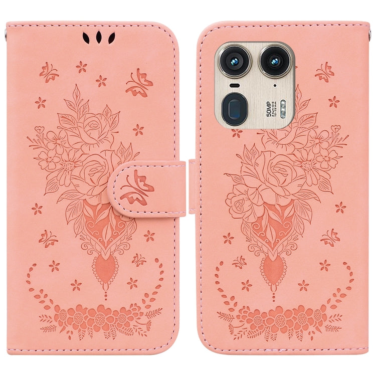 Custodia per telefono in pelle goffrata farfalla rosa, For Motorola Edge 50 Ultra, For Motorola Edge 50 Pro, For Motorola Edge 50 Fusion, For Motorola Moto G Play 4G 2024