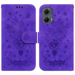 Custodia per telefono in pelle goffrata farfalla rosa, For Motorola Edge 50 Neo 5G Global, For Motorola Moto G04s / Moto E14, For Motorola Moto G85, For Motorola Edge 2024
