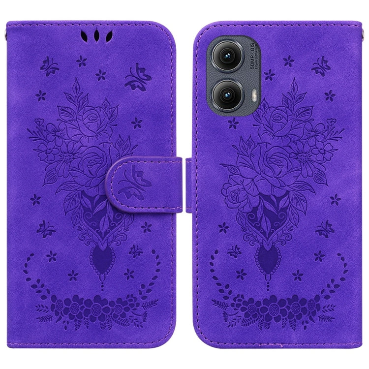 Custodia per telefono in pelle goffrata farfalla rosa, For Motorola Edge 50 Neo 5G Global, For Motorola Moto G04s / Moto E14, For Motorola Moto G85, For Motorola Edge 2024