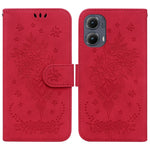 Custodia per telefono in pelle goffrata farfalla rosa, For Motorola Edge 50 Neo 5G Global, For Motorola Moto G04s / Moto E14, For Motorola Moto G85, For Motorola Edge 2024