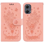 Custodia per telefono in pelle goffrata farfalla rosa, For Motorola Edge 50 Neo 5G Global, For Motorola Moto G04s / Moto E14, For Motorola Moto G85, For Motorola Edge 2024