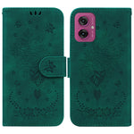 Custodia per telefono in pelle goffrata farfalla rosa, For Motorola Moto G 5G 2025, For Motorola Moto G75 5G, For Motorola Moto G35, For Motorola Moto G55
