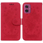 Custodia per telefono in pelle goffrata farfalla rosa, For Motorola Moto G 5G 2025, For Motorola Moto G75 5G, For Motorola Moto G35, For Motorola Moto G55