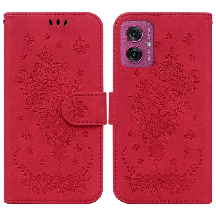 Custodia per telefono in pelle goffrata farfalla rosa, For Motorola Moto G 5G 2025, For Motorola Moto G75 5G, For Motorola Moto G35, For Motorola Moto G55