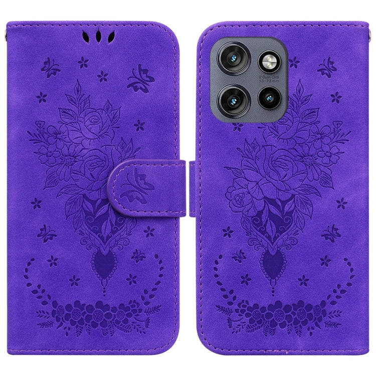 Custodia per telefono in pelle goffrata farfalla rosa, For Motorola Edge 50 Neo 5G Global, For Motorola Moto G04s / Moto E14, For Motorola Moto G85, For Motorola Edge 2024