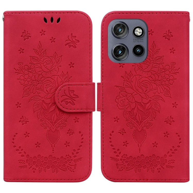 Custodia per telefono in pelle goffrata farfalla rosa, For Motorola Edge 50 Neo 5G Global, For Motorola Moto G04s / Moto E14, For Motorola Moto G85, For Motorola Edge 2024